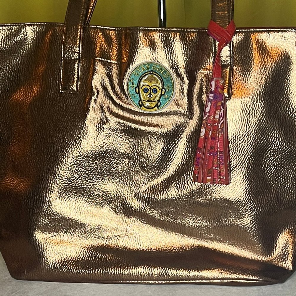 Gold tone Star Wars C3PO Tote Bag
